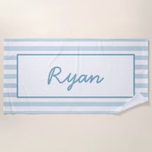 Blue Stripe Cabana Beach Club Birthday Favor