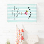 Blue Stripe Cocktail Brautparty Banner (Insitu)