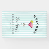 Blue Stripe Cocktail Brautparty Banner (Horizontal)