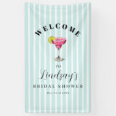 Blue Stripe Cocktail Brautparty Banner (Vertikal)