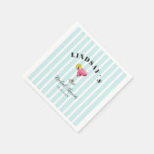 Blue Stripe Cocktail Brautparty Serviette (Ecke)