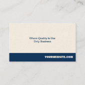 Blue Stripe ecru berufliche Mitarbeiterfirma Visitenkarte (Rückseite)