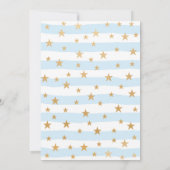 Blue Stripe + Gold Star Boy Baby Shower per E-Mail Einladung (Rückseite)