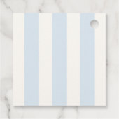 Blue Stripe Heart Valentine Baby Shower Geschenkanhänger (Rückseite)