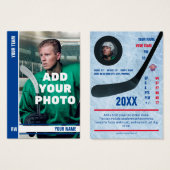 Blue Stripe Hockey Trading Card - Custom Stats (Vorne & Hinten)