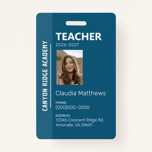 Blue Stripe Homeschool Educator ID Badge Ausweis (Vorderseite)