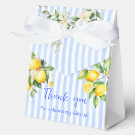 Blue Stripe Lemon Baby Shower Thank you Favor Box Geschenkschachtel