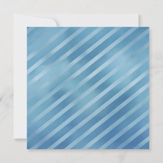 Blue Stripe Little Man Baby Dusche Einladung (Rückseite)