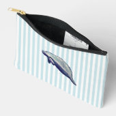 Blue Stripe Manatee Coastal Makeup Zubehörtasche (Offen)