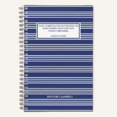Blue Stripe Modernes Zitat Personalisiertes Gebet Notizblock (Vorderseite)