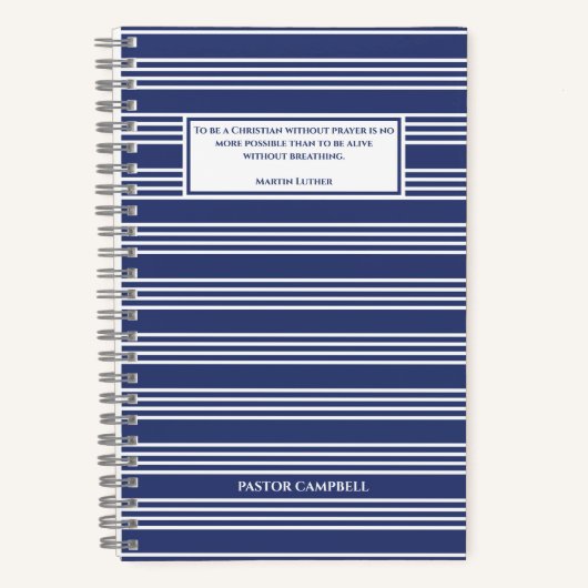 Blue Stripe Modernes Zitat Personalisiertes Gebet Notizblock (Vorderseite)