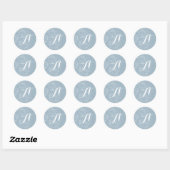 Blue Stripe Monogram Wedding Stickers (Blatt)