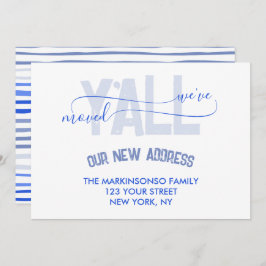 Blue Stripe Moving Announcement Einladung
