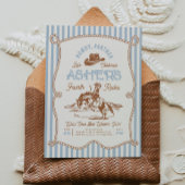 Blue Stripe Rodeo Birthday Invitation Einladung