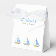 Blue Stripe Sailboat Babydusche