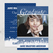 Blue Stripe Senior Picture Class Ankündigung (Vorne/Hinten)