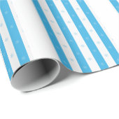 Blue Stripe Snowflake Seamless Winter Pattern Geschenkpapier (Rolleneckpunkt)