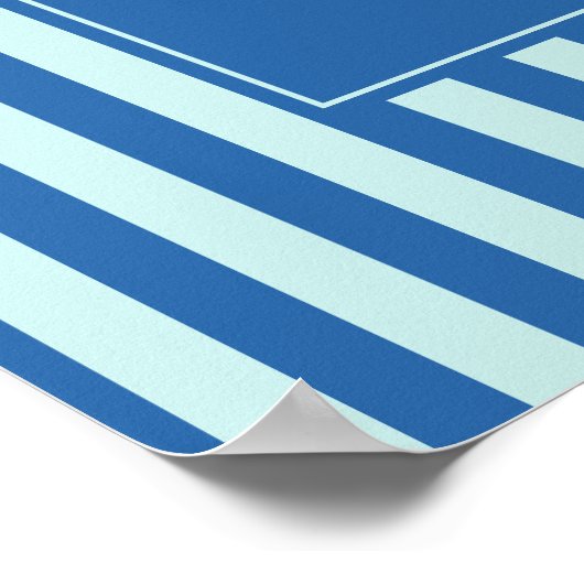 Blue Stripe Vintage Hochzeit Willkommen Poster (Ecke)