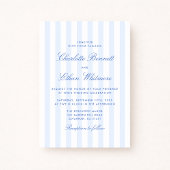 Blue Stripe Wedding Invitation Einladung
