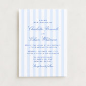 Blue Stripe Wedding Invitation Einladung