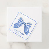 Blue Striped Bow Personalisiert Gefälligkeitstags Geschenkanhänger (Beispiel)