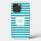 Blue Striped Cell Phone Case with Decorative (Rückseite)