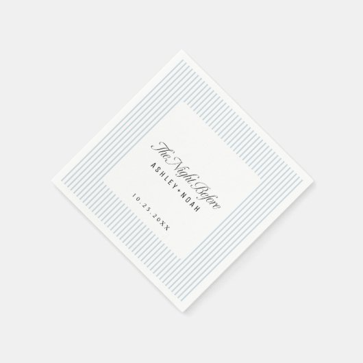 Blue Striped Elegance Classy The Night Before Serviette (Ecke)