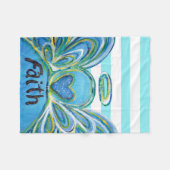 Blue Striped Faith Guardian Angel Chemo Blanket Fleecedecke (Vorderseite (Horizontal))
