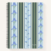 Blue Striped Floral Archive Personalized Notizblock (Vorderseite)