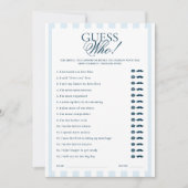 Blue Striped Guess Who Card Einladung (Vorderseite)