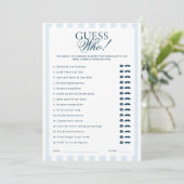 Blue Striped Guess Who Card Einladung (Stehend Vorderseite)