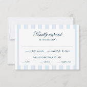 Blue Striped RSVP Karte (Vorderseite)