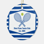 Blue Striped Tennis Custom Country Club Keramik Ornament (Links)