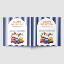 Blue Striped Truck Birthday Theme