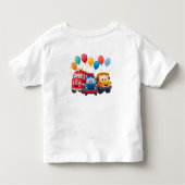 Blue Striped Truck Birthday Theme Kleinkind T-shirt (Rückseite)