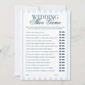 Blue Striped Wedding Show Game Card Einladung (Vorderseite)
