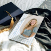 Blue Stripes Aesthetic Graduation Invitation Einladung