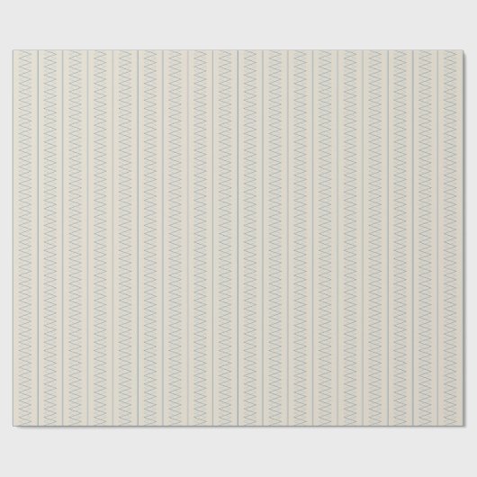Blue Stripes and Interlocking Zig Zags on Cream Geschenkpapier (Flach)
