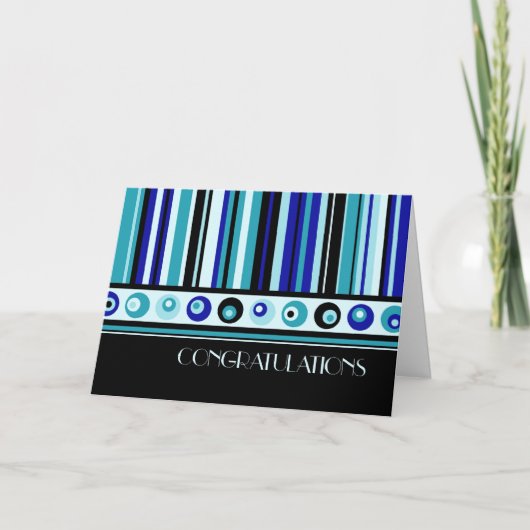 Blue Stripes Anniversary Card Karte (Vorderseite)