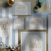 Blue Stripes Arch Vintage Baby Shower Geschenkanhänger