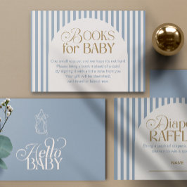 Blue Stripes Arch Vintage Boy Books for baby Begleitkarte