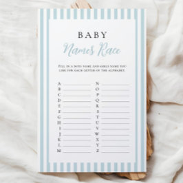 Blue Stripes Baby Dusche Baby Name Race