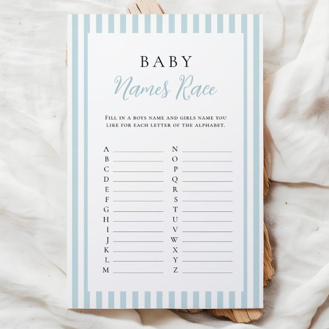 Blue Stripes Baby Dusche Baby Name Race (Von Creator hochgeladen)