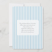 Blue Stripes Baby Shower Boy Invitation Einladung (Rückseite)