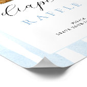 Blue Stripes Bear Baby Shower Diaper Raffle  Poster (Ecke)