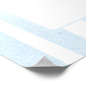 Blue Stripes Bear Baby Shower Welcome Poster (Ecke)