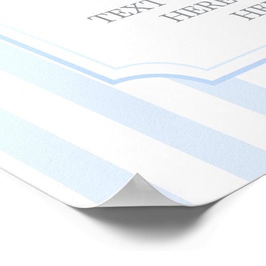 Blue Stripes Bear Customized sign Poster (Ecke)