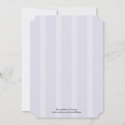 Blue Stripes Blühe Skriptaufenthalt Einladung (Rückseite)