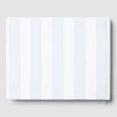 Blue Stripes Bow Crest Monogram Spring Wedding Gästebuch (Rückseite)