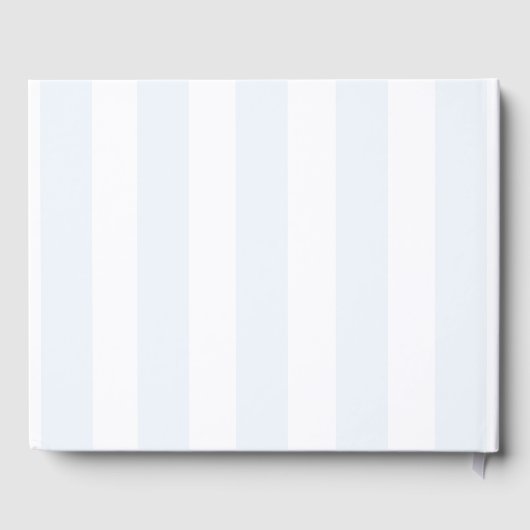 Blue Stripes Bow Crest Monogram Spring Wedding Gästebuch (Rückseite)